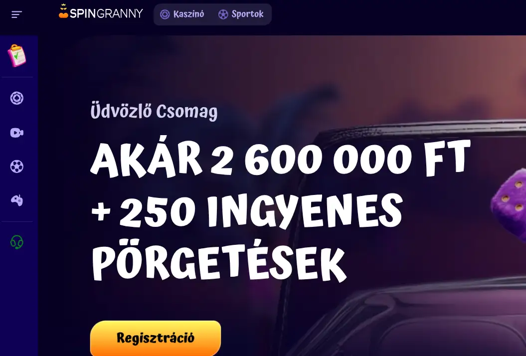 SpinGranny Casino főoldal magyar nyelven